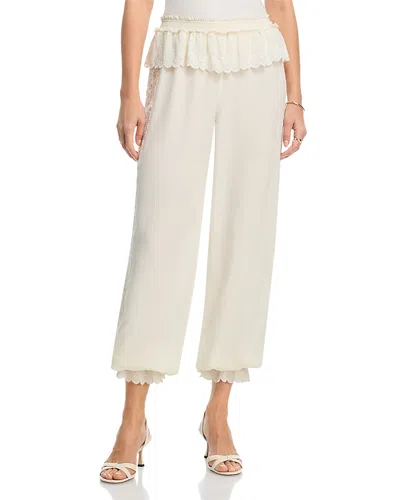 Loveshackfancy Clyra Silk Pants In White