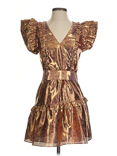 Pre-owned Loveshackfancy Cocktail Dress In Gold