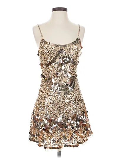 Pre-owned Loveshackfancy Cocktail Dress In Gold