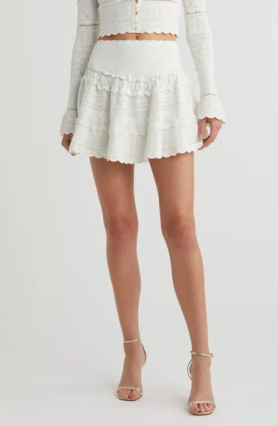 Loveshackfancy Coella Knit Miniskirt In White