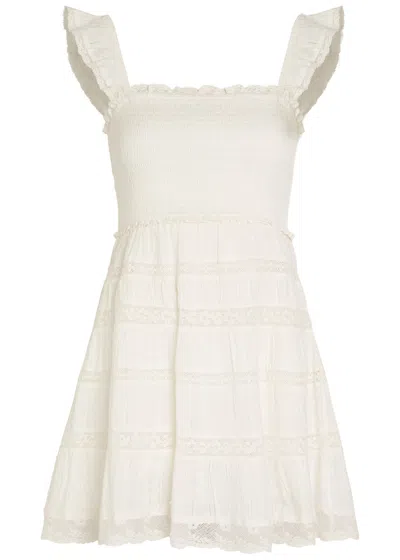 Loveshackfancy Colbera Lace-trim Cotton Mini Dress In White