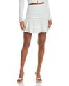 Loveshackfancy Colella Stripe Pointelle Tiered Miniskirt In Blue