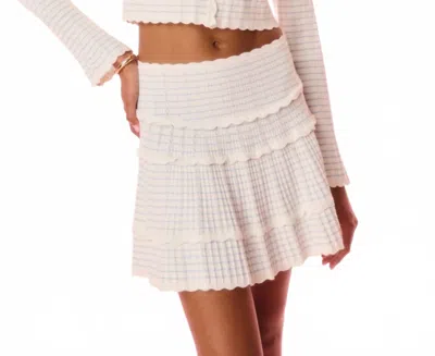 Loveshackfancy Colella Knit Mini Skirt In Sailor Stripes In Black