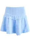 Loveshackfancy Colella Pointelle-knit Mini Skirt In Light Blue