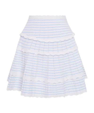 LOVESHACKFANCY COLELLA STRIPED STRETCH KNIT SKIRT