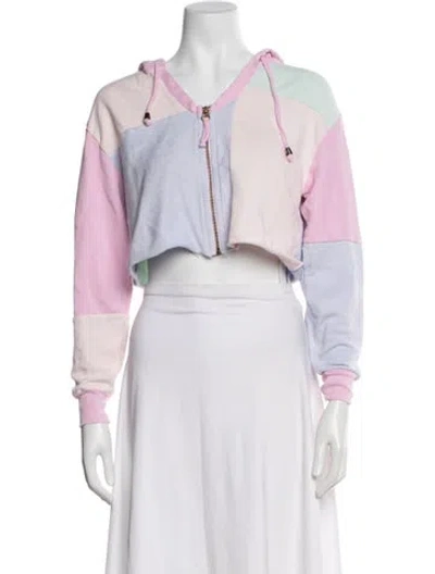 Pre-owned Loveshackfancy Colorblock Pattern Jacket In Pink