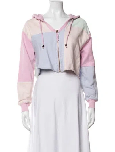 Pre-owned Loveshackfancy Colorblock Pattern Jacket In Pink