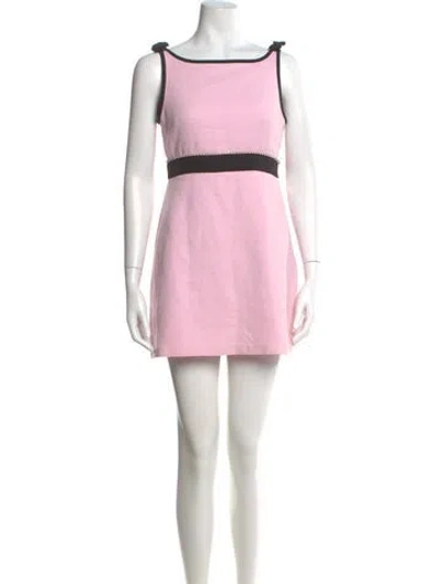Pre-owned Loveshackfancy Colorblock Pattern Mini Dress In Pink
