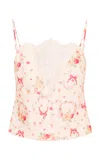 Loveshackfancy Constantina Floral Satin Top