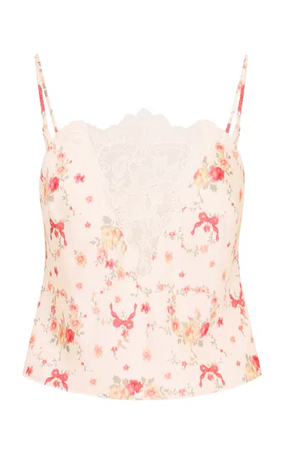 Loveshackfancy Constantina Floral Satin Top
