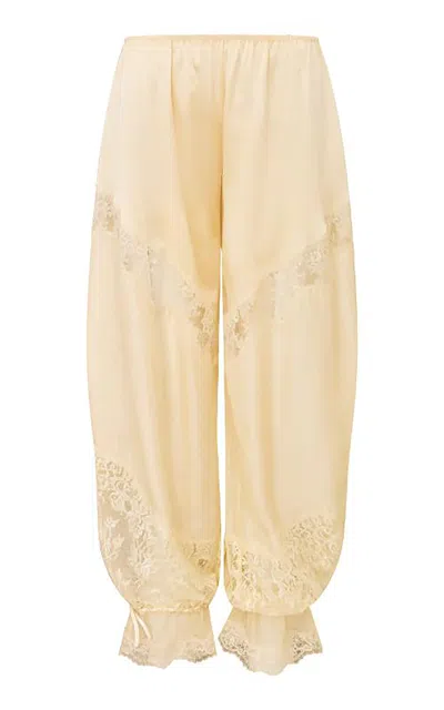 Loveshackfancy Coralie Haute Habotai Lace Pants In Pink