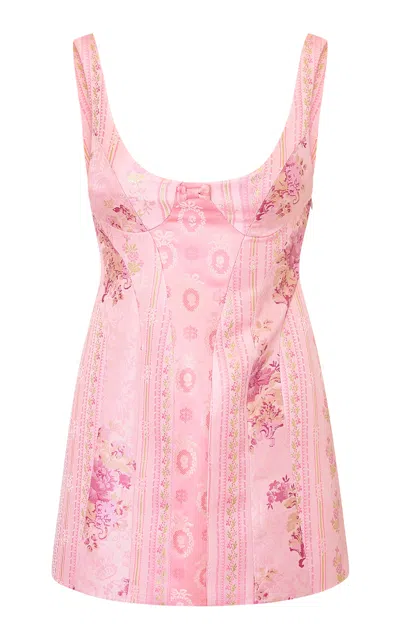 Loveshackfancy Coravyn Brocade Mini Dress In Pink