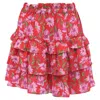 Loveshackfancy Corbett Mini Skirt In Red Viscose In Multi