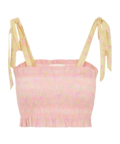 LOVESHACKFANCY RUCHED CROP TOP