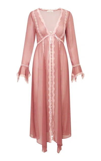 Loveshackfancy Coriseth Silk Duster In Pink