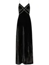 Loveshackfancy Corrino Embellished Velvet Maxi Dress In Black