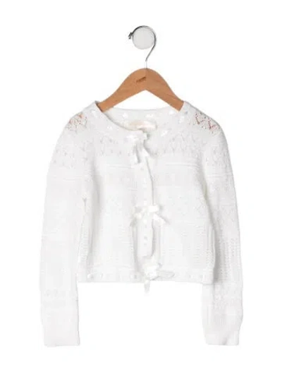 Pre-owned Loveshackfancy Babies' Cotton Cardigan In White