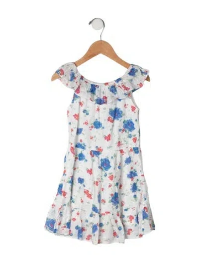 Pre-owned Loveshackfancy Babies' Cotton Floral Print Dress In White