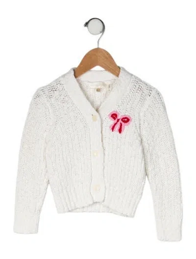 Pre-owned Loveshackfancy Babies' Cotton Knitted Cardigan In Neutral