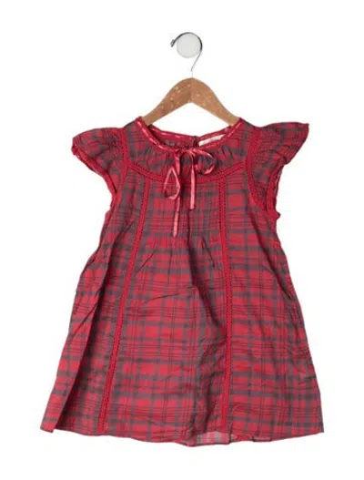 Pre-owned Loveshackfancy Babies' Cotton Plaid Dress In Red