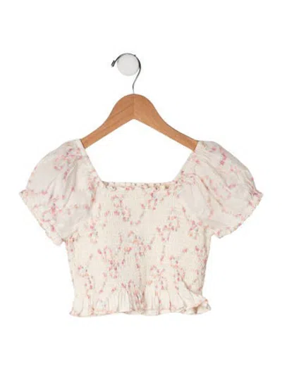 Pre-owned Loveshackfancy Kids' Cotton Printed Top In Neutrals