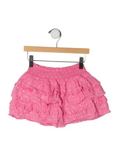 Pre-owned Loveshackfancy Babies' Cotton Ruffle Accent Skirt In Pink
