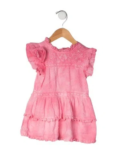 Pre-owned Loveshackfancy Babies' Cotton Short Sleeve Dress In Pink