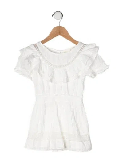 Pre-owned Loveshackfancy Babies' Cotton Short Sleeve Dress In White