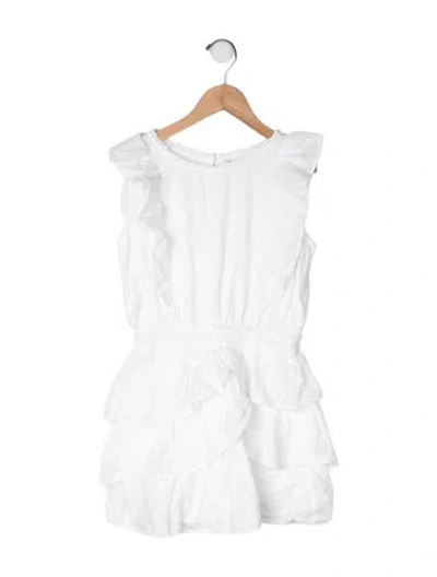 Pre-owned Loveshackfancy Kids' Cotton Short Sleeve Dress In White