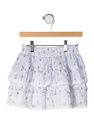 Pre-owned Loveshackfancy Kids' Cotton Skirt In Blue