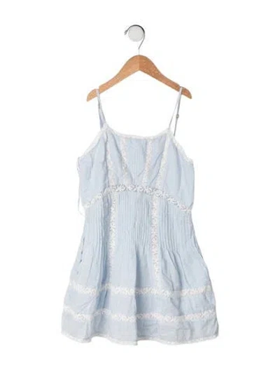 Pre-owned Loveshackfancy Kids' Cotton Sleeveless Dress In Blue