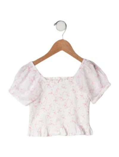 Pre-owned Loveshackfancy Kids' Cotton Top In Pink