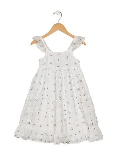 Pre-owned Loveshackfancy Babies' Cotton White Patterned Sleeveless Dress