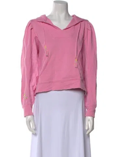 Pre-owned Loveshackfancy Cowl Neck Long Sleeve Sweatshirt In Pink