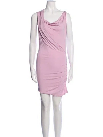 Pre-owned Loveshackfancy Cowl Neck Mini Dress In Purple