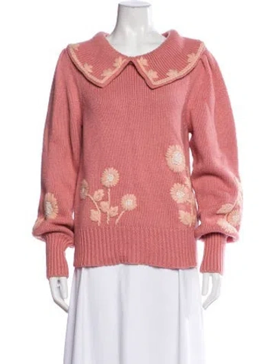 Pre-owned Loveshackfancy Cowl Neck Sweater In Pink