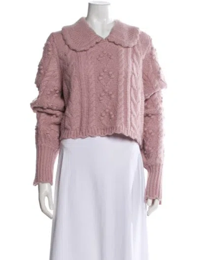 Pre-owned Loveshackfancy Cowl Neck Sweater In Purple