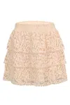 Loveshackfancy Cream Mini Skirt In Floral Lace In Neutral