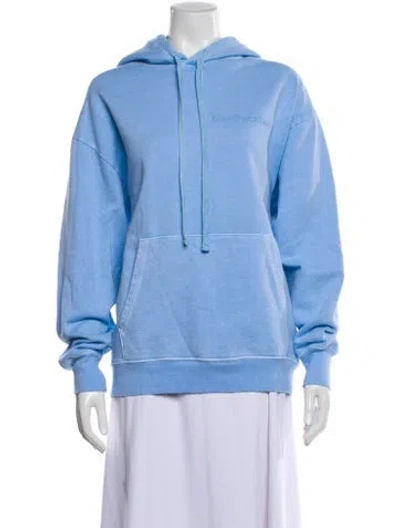 Pre-owned Loveshackfancy Crew Neck Long Sleeve Hoodie In Blue