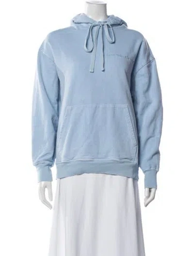 Pre-owned Loveshackfancy Crew Neck Long Sleeve Hoodie In Blue