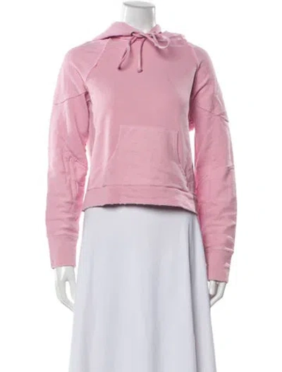 Pre-owned Loveshackfancy Crew Neck Long Sleeve Hoodie In Pink
