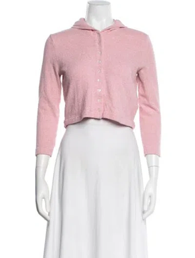 Pre-owned Loveshackfancy Crew Neck Long Sleeve Hoodie In Pink