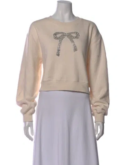 Pre-owned Loveshackfancy Crew Neck Long Sleeve Sweatshirt In Neutral