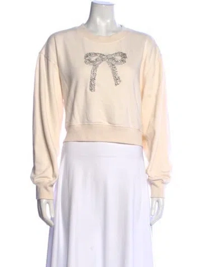 Pre-owned Loveshackfancy Crew Neck Long Sleeve Sweatshirt In Neutral