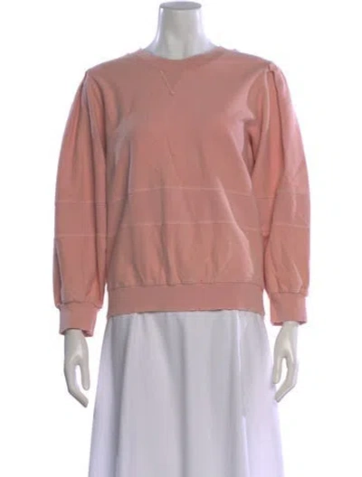 Pre-owned Loveshackfancy Crew Neck Long Sleeve Sweatshirt In Pink