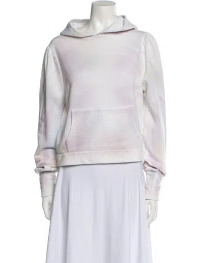 Pre-owned Loveshackfancy Crew Neck Long Sleeve Sweatshirt In White