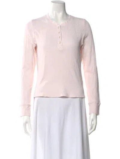 Pre-owned Loveshackfancy Crew Neck Long Sleeve Top In Neutral