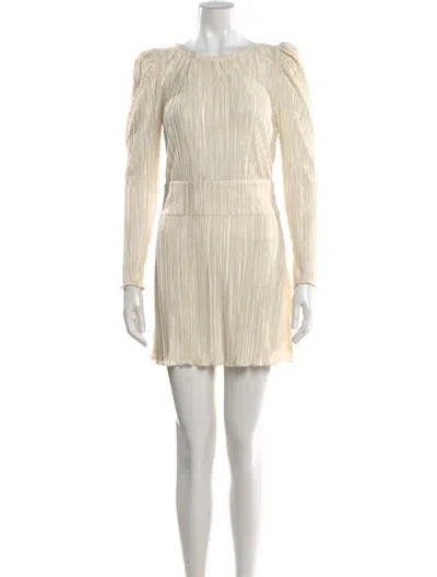 Pre-owned Loveshackfancy Crew Neck Mini Dress In Neutral