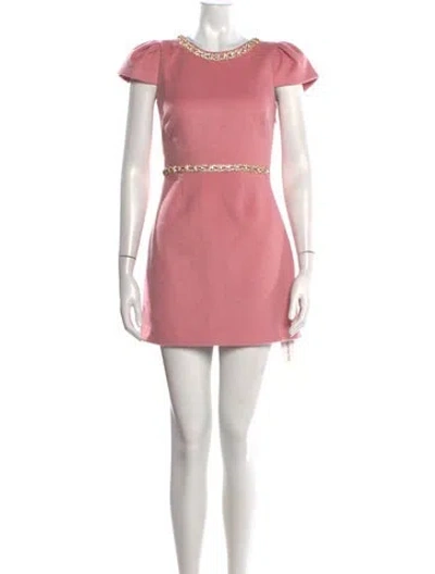 Pre-owned Loveshackfancy Crew Neck Mini Dress In Pink
