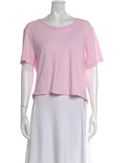 Pre-owned Loveshackfancy Crew Neck Short Sleeve T-shirt In Pink